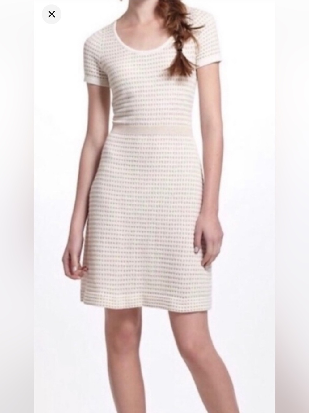 Anthropologie Sparrow cashmere wool blend with Gold gilt knit Dress NWOT
